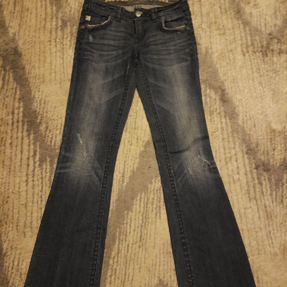 MEK Bootcut Distressed Denim